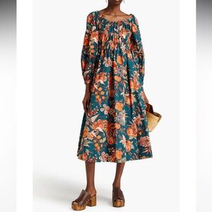 ULLA JOHNSON
Helena floral-print cotton-poplin midi dress